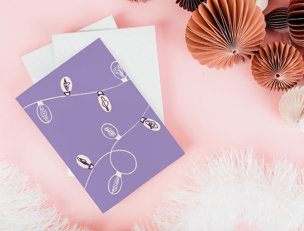 Merry Christmas Vulva Lights | Postkarte
