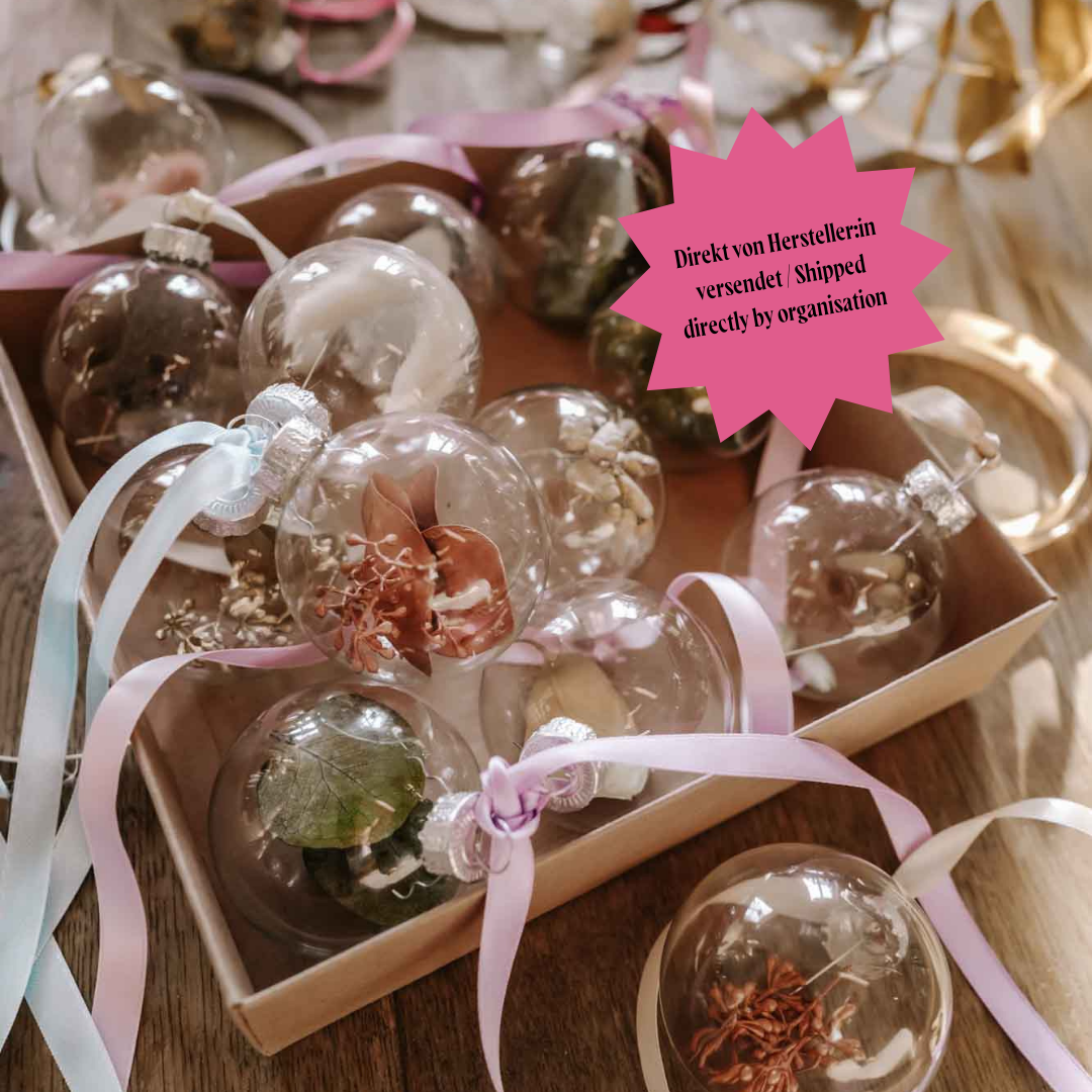 Dried Flower Magic | Glass Christmas Baubles