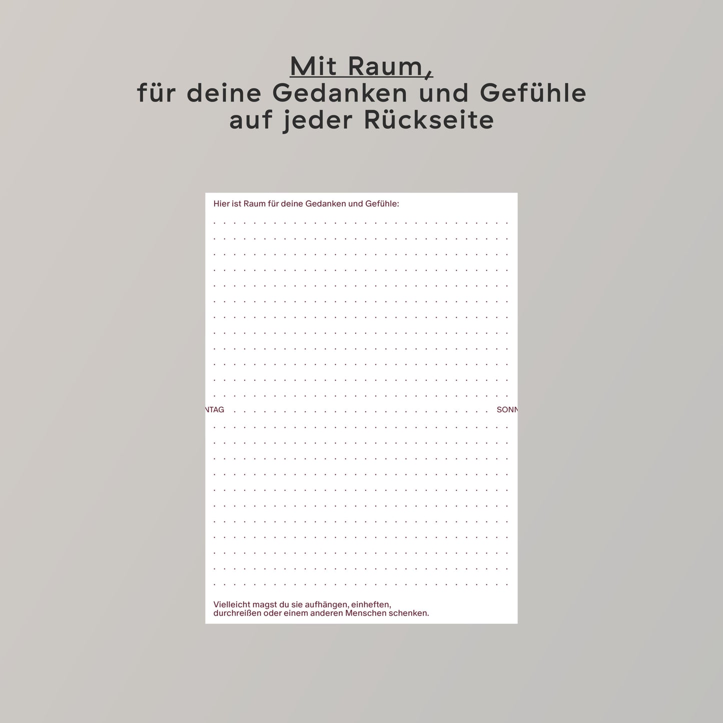 Create Space in 2026 | Tear-off Calendar