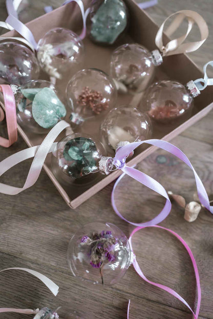 Dried Flower Magic | Glass Christmas Baubles